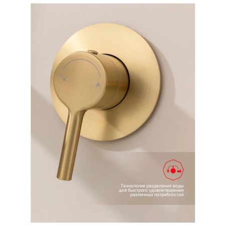 Смеситель для ванны встраиваемый Raglo R20.32.03, золотой сатин, артикул R20.32.03