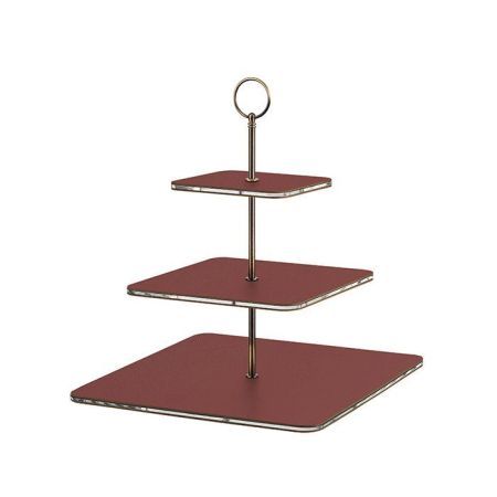 ADJ Сервировочная стойка, 30x30xH35 см.,ручка Круглая, цвет: бордовый, фурнитура бронза, артикул 0092C.30.BR