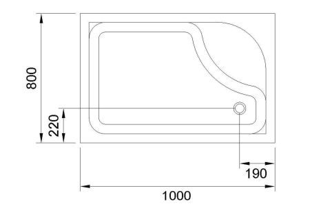 Душевой поддон Royal Bath RB 8100BP 1000x800x450 правый, артикул RB8100BP-R