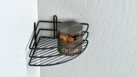 Полка Fixsen угловая одноэтажная черная (FX-710B-1), артикул FX-710B-1