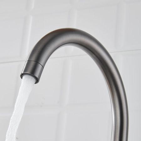 Смеситель для кухни с подключением фильтра Shevanik S428T, оружейная сталь, артикул S428T