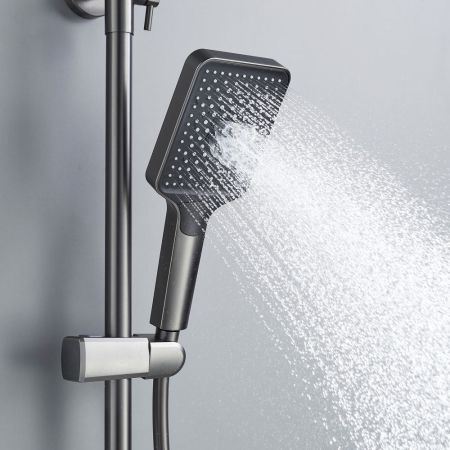 Душевая система Shevanik S4536T, оружейная сталь