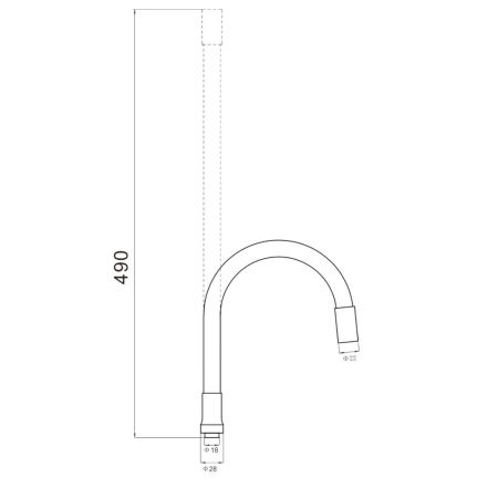 Гибкий излив для кухонного смесителя Savol S-CG07, фиолетовый