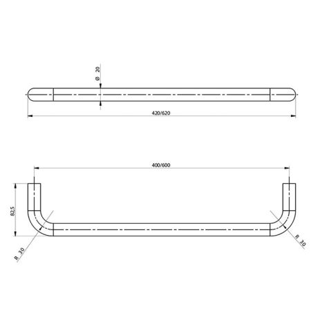 Bongio Time 2020 Полотенцедержатель, 600x80 мм, матовая сталь