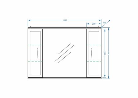 Зеркало-шкаф "Концепт 100/С", артикул SP-00000135