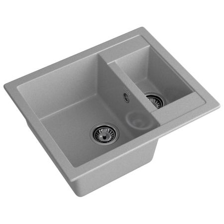 Кухонная мойка GranFest QUADRO 610K, серый, артикул Q-610K серый