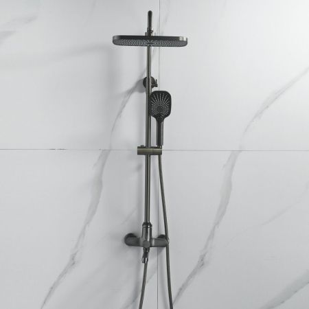 Душевая система Shevanik S6236T, оружейная сталь, артикул S6236T