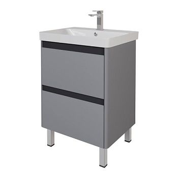 Тумба под раковину подвесная/напольная Dreja Luxury Plus 60 см, серый базальт