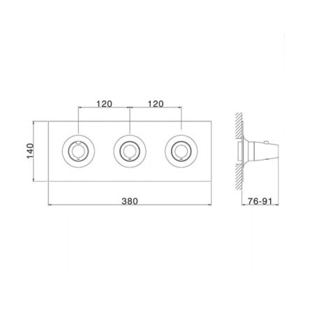 CISAL Vita Смеситель термостатический горизонтальный встраиваемый для душа 2-х функциональный (без встраиваемой части ZA01R200), цвет хром, артикул VI01R20021