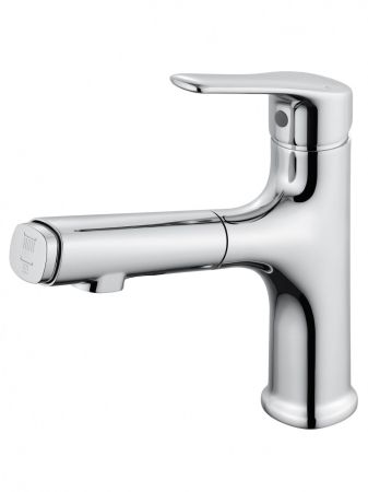 Смеситель для раковины с выдвижным изливом WONZON & WOGHAND, Хром (WW-AE4151-CR), артикул WW-AE4151-CR