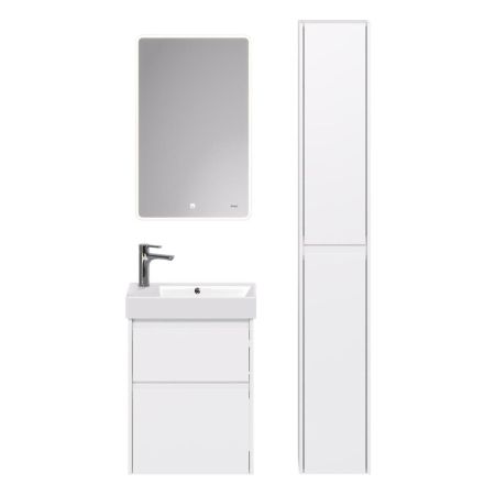 Тумба с раковиной подвесная Dreja Slim 55 см, белый, артикул 99-0400-com