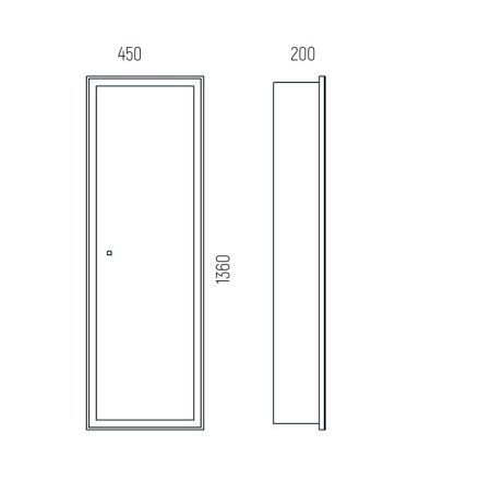 Зеркало-пенал LED "Делавэр 450" универсальное, сенсор Зеркало-пенал LED "Делавэр 450" универсальное, сенсор
