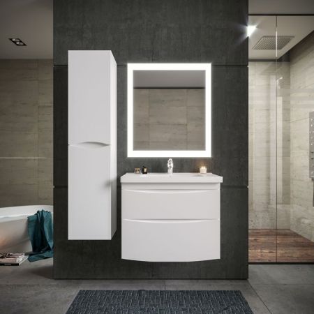 Тумба под раковину Бриклаер Вега 80 подвесная Белый глянец, артикул 4627125414077