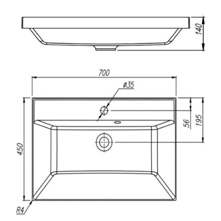 Раковина Florentina Астория 70 см 10.170.00700.001, белая, артикул 10.170.00700.001