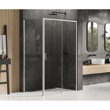 Душевое ограждение NEW TRENDY PRIME 140x70x200 D-0307A/D-0122B (хром), артикул D-0307A/D-0122B