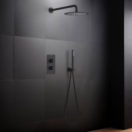 Set 3 в 1 душевой комплект AQUATEK, матовый черный AQ1376MB ЕВРОПА, артикул AQ1376MB