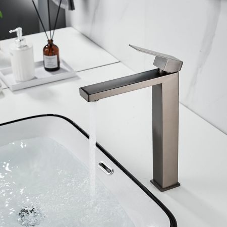 Смеситель для раковины Shevanik S7011T, оружейная сталь, артикул S7011T