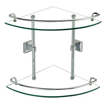 Полка угловая стеклянная Savol S-095322, хром