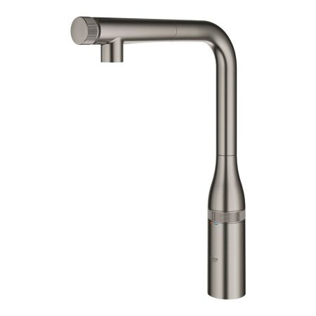 Смеситель для кухни GROHE Essence SmartControl с выдвижным L-образным изливом, темный графит матовый (31615AL0) Смеситель для кухни GROHE Essence SmartControl с выдвижным L-образным изливом, темный графит матовый (31615AL0)