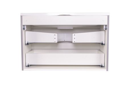 Тумба подвесная "Бергамо мини 90" (2 ящ.) Люкс антискрейтч серый, PLUS, артикул СС-00002365