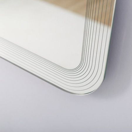 Зеркало DUET CEZARES с лазерной гравировкой, контурной подсветкой и сенсорным выключателем, артикул CZR-SPC-DUET-700-800-LED-TCH