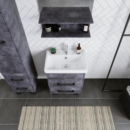 Тумба под раковину напольная Бриклаер ЧИЛИ цемент, 55 см, артикул 4627125415203