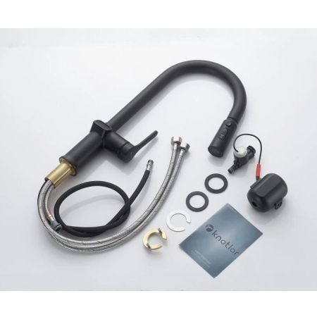 Смеситель для кухни с индикатором температуры Knotlor KN-100/BL, черный, артикул KN-100/BL