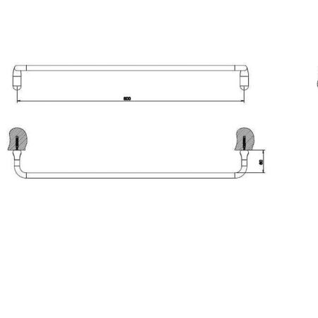 Gessi Goccia Полотенцедержатель 60см, цвет: черный, артикул 38103#099