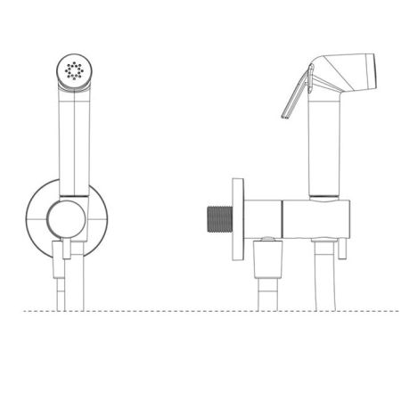 Almar Гигиенический комплект, подключение на холодную воду, Gun Metal Brushed PVD, артикул E136003.GM