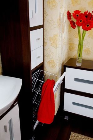 Тумба под раковину Бриклаер Бали 60 Венге Белый глянец, артикул 4627125411915