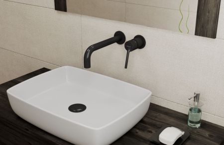 Смеситель для раковины встраиваемый Bravat P8461217BW-ENG, черный