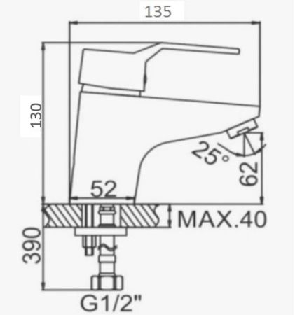 Смеситель для раковины D-Lin D110403-6, хром