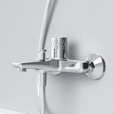 F90A10400 Gem Смеситель для ванны/душа с индикацией температуры, хром, шт., артикул F90A10400