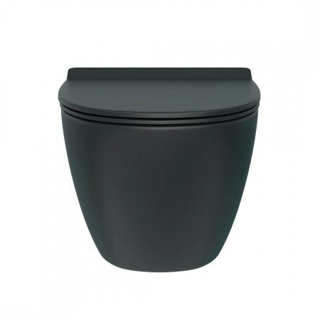 Унитаз подвесной Maretti Elena безободковый с микролифтом, EA10PBM93-560, черный, артикул EA10PBM93-560