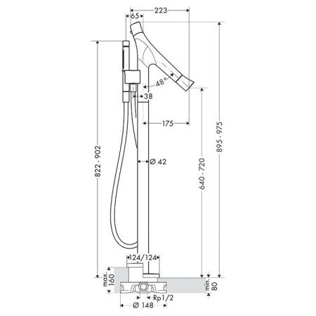 AX Starck Organic термостат для ванны, цвет шлифованное золото AX Starck Organic термостат для ванны, цвет шлифованное золото