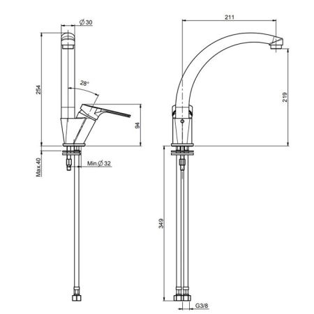 FIMA|Carlo Frattini Kitchen Смеситель (Serie 4) для кухни, вращающийся излив, цвет хром, артикул F3797/2CR
