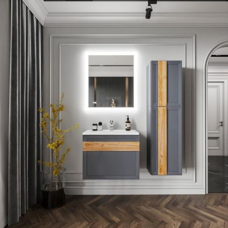 Комплект мебели для ванной Бриклаер БЕРЛИН 70SD, оникс серый, артикул БЕРЛИН 70SD