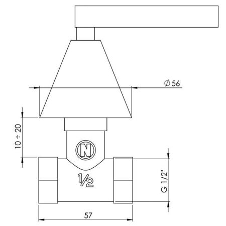 Nicolazzi Flag Запорный вентиль, цвет хром