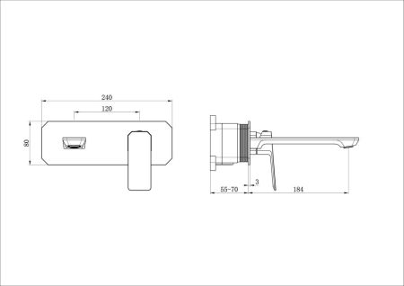 Смеситель для раковины встраиваемый WONZON & WOGHAND DIAMOND, Брашированный никель (WW-88869011-BN), артикул WW-88869011-BN