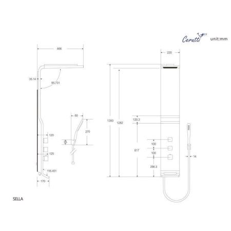 Панель SELLA W душевая Cerutti SPA CT8988 Панель SELLA W душевая Cerutti SPA CT8988