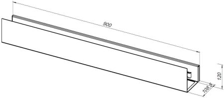 Полка Aquanet Магнум 90x12 черная матовая, с крючками, артикул 00302222