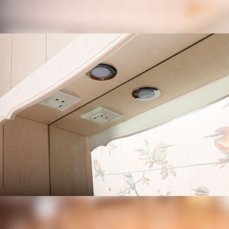 Зеркало с двумя шкафчиками Бриклаер КАНТРИ 125SS, бежевый дуб прованс, артикул КАНТРИ 125SS