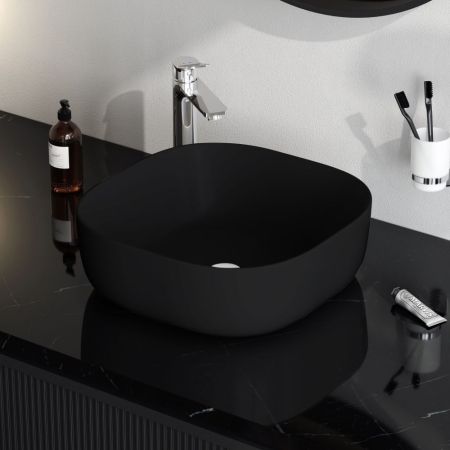 M8FWCC30430BM Func Раковина накладная, квадрат, 43 см, цвет черный матовый, артикул M8FWCC30430BM