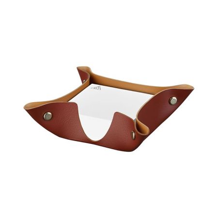 ADJ Подставка для бумажных блоков, 10x10xH4 см., цвет: бордо/коньяк, артикул 105.30/09