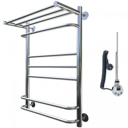 Электрический полотенцесушитель Тругор Идеал Комби 3 П элТЭН 80x40 с полкой Хром, артикул Идеал/комби3/элТЭН8040П