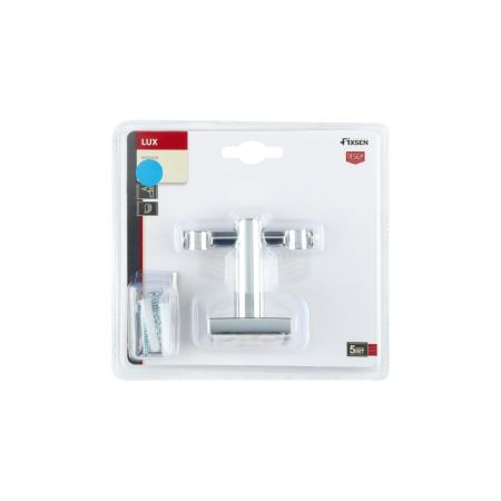 Двойной крючок для ванной FIXSEN LUX CHROME FX-15005A, хром, артикул FX-15005A