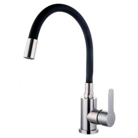 Смеситель для кухни с гибким изливом FASHUN A54101-7, сатин/черный, артикул A54101-7