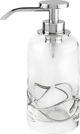 Surya Crystal Stream, дозатор 7х7хh18 см с помпой V1, цвет хром, артикул 6625/CH-V1