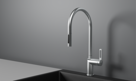 Смеситель для кухни GRANULA с выдвижным изливом (8172, НЕРЖ), артикул 8172, НЕРЖ