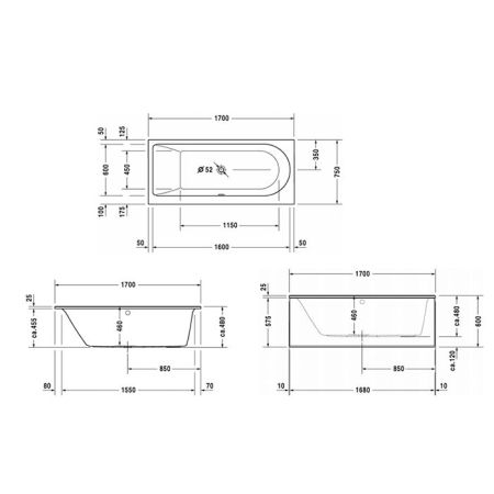 DURAVIT Ножки для ванн и душевых поддонов с боковой длиной> 1000 мм, артикул 790100000000000
